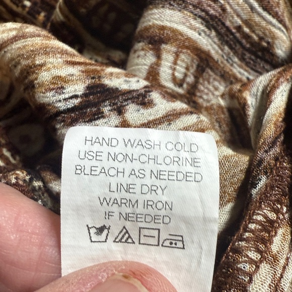 Outfit Brown Patterned Two-Piece Set Dress Maxi Size XL 1980's - Picture 11 of 14